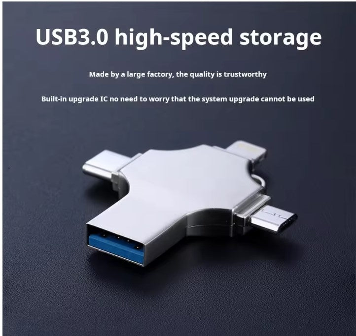 Mini Clé USB 4 en 1 - Transférez fichiers et Films Partout
