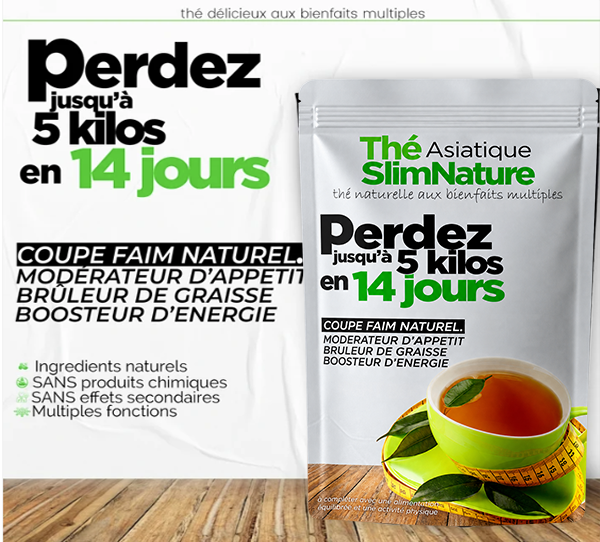 Thé Naturel Asiatique Ventre Plat + 2 Ebooks Offerts - Livraison Gratuite
