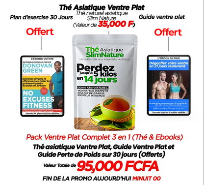 Thé Naturel Asiatique Ventre Plat + 2 Ebooks Offerts - Livraison Gratuite