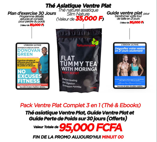 Thé Naturel Asiatique Ventre Plat + 2 Ebooks Offerts - Livraison Gratuite