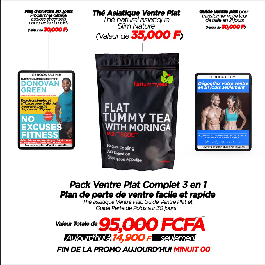 Thé Naturel Asiatique Ventre Plat + 2 Ebooks Offerts - Livraison Gratuite